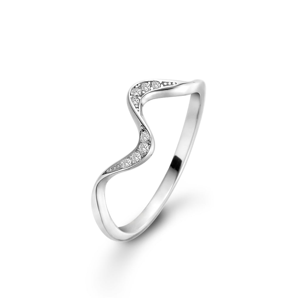 Frozen Wave - Ring Silber & Moissanit
