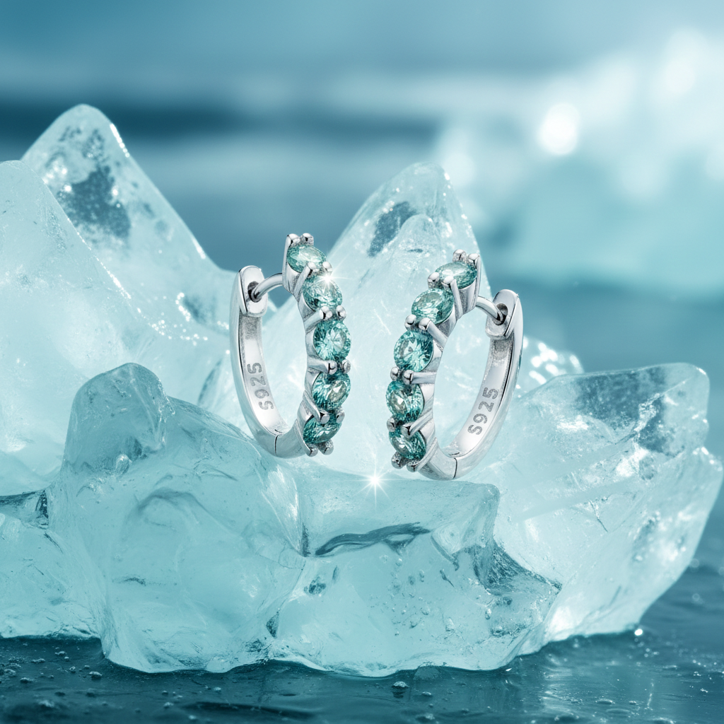 Azure Arc Hoop Earrings