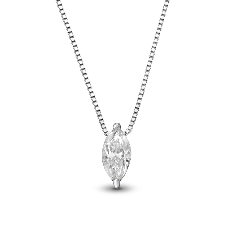 Essential Luminis collier by Glacier & Aurealis with moissanite in silver.