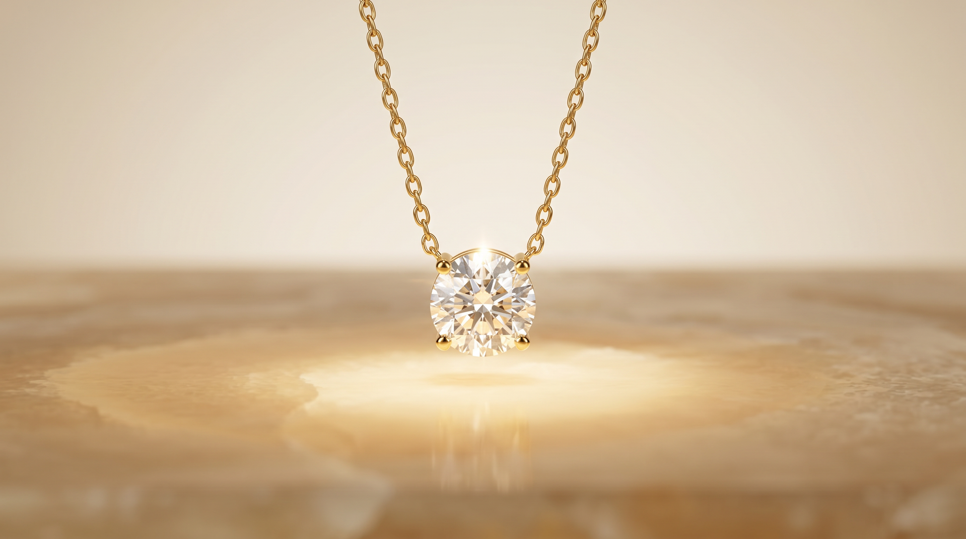 Glacier & Aurealis Moissanit Kette Gold Silber Brillantschliff