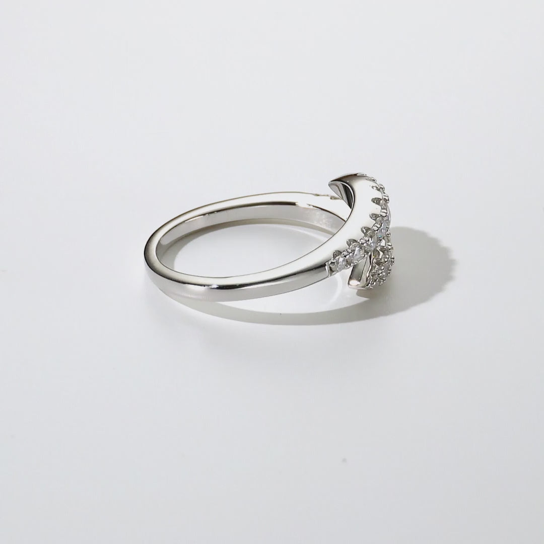 Lactea Ring, Drehung, Moissanit, Silber Ring